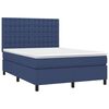 vidaXL Boxspringbett mit Matratze & LED Blau 140x190 cm Stoff