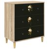 vidaXL Kommode BREMEN Magnolienmuster 66 x 36,5 x 75 cm Holzwerkstoff