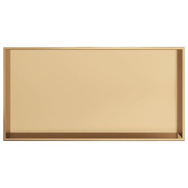 vidaXL Duschnische Golden Geb&uuml;rstet 62x32x9 cm Edelstahl