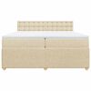 vidaXL Boxspringbett mit Matratze Creme 200x200 cm Stoff