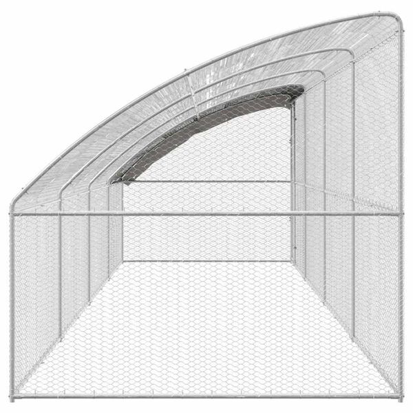 vidaXL H&uuml;hnerk&auml;fig 4 pcs Silber 800 x 200 x 200 cm Stahl und PE