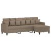 vidaXL 3-Sitzer-Sofa mit Hocker Taupe 210 cm Stoff