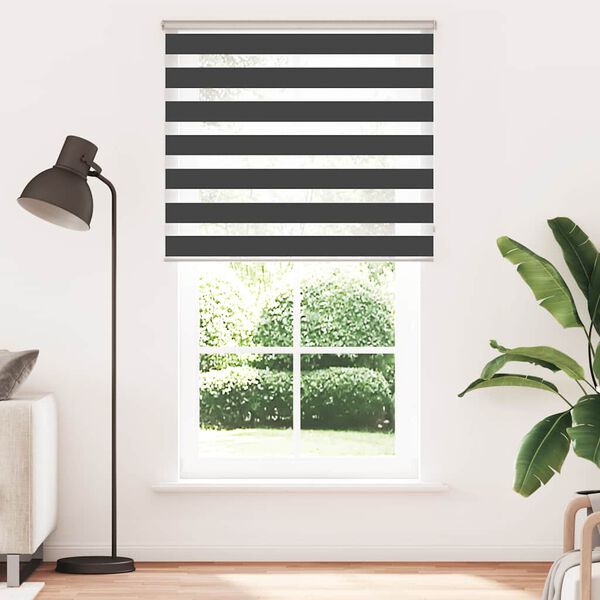 vidaXL Doppelrollo Schwarz 110x200 cm Stoffbreite 105,9 cm Polyester