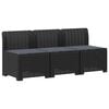 vidaXL 3-Sitzer Garten Sofa mit Kissen Rattan-Look PP Anthrazit