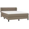vidaXL Boxspringbett mit Matratze Taupe 140x200 cm Stoff