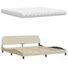 vidaXL Bett mit Matratze Creme 200x200 cm Stoff