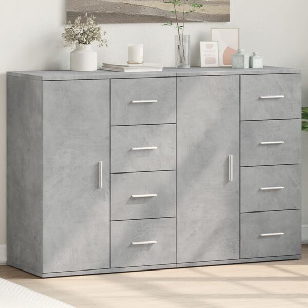vidaXL Sideboards 2 Stk. Betongrau 59x39x80 cm Holzwerkstoff