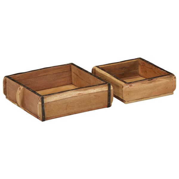 vidaXL Tablett 2 pcs Braun 29 x 31 x 10 cm Massives upgecyceltes Holz