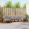 vidaXL Outdoor-Sofagarnitur mit Kissen 7 pcs Nat&uuml;rlich und Hellgrau