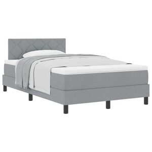 vidaXL Boxspringbett mit Matratze Hellgrau 120 x 190 cm Stoff