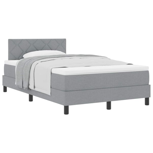 vidaXL Boxspringbett mit Matratze Hellgrau 120 x 190 cm Stoff