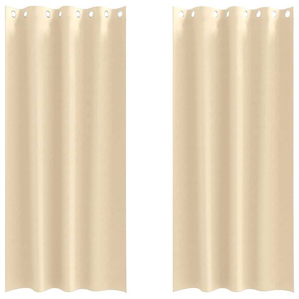 vidaXL Verdunkelungs-Vorh&auml;nge mit Ringen 2 pcs Creme 245 x 140 cm