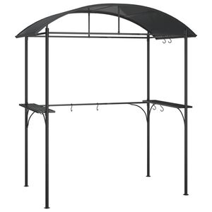 vidaXL Grillpavillon mit Seitenregalen Anthrazit 220x115x230 cm Stahl