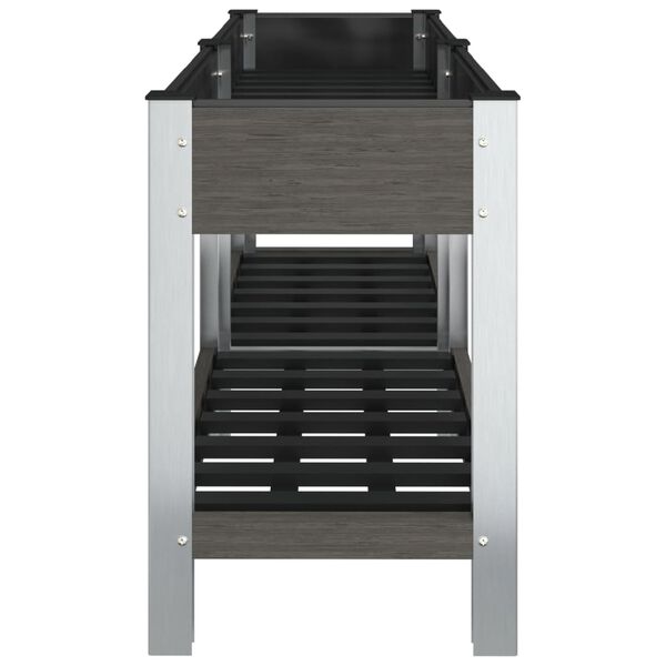 vidaXL Garten-Hochbeet mit Ablage Grau 175x50x75 cm WPC