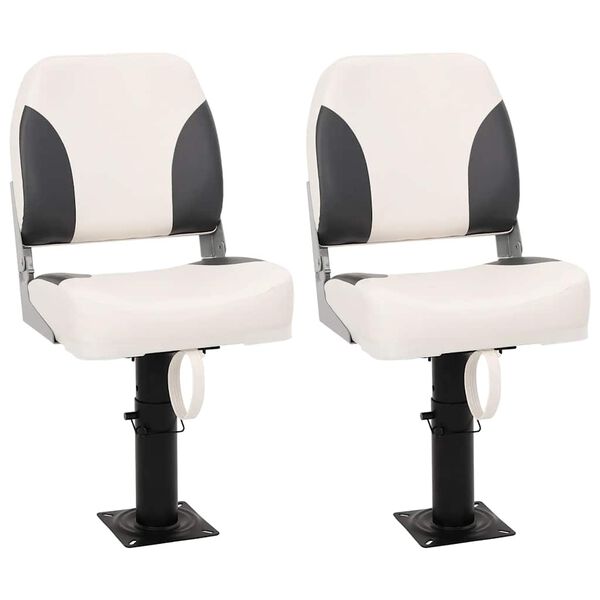 vidaXL Klappbarer Bootsitz 2er-Set Niedrige R&uuml;ckenlehne