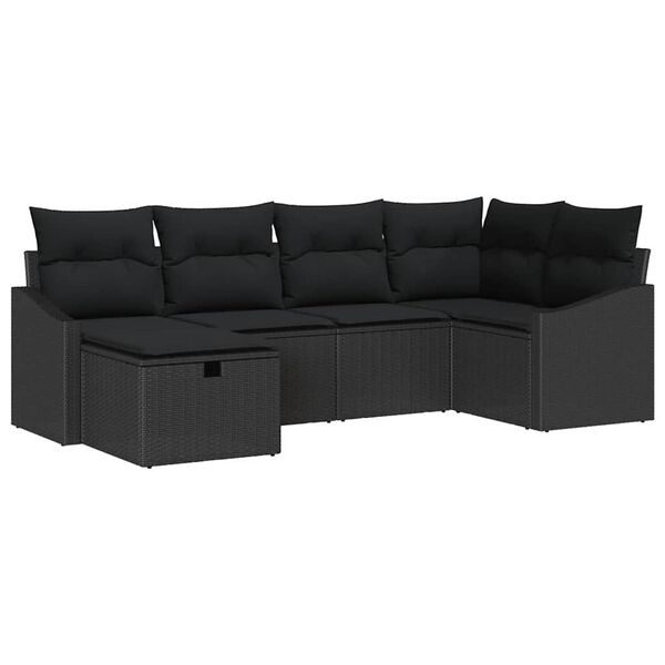 vidaXL Sofa Set mit Kissen 7 pcs Poly-Rattan