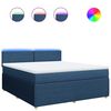 vidaXL Boxspringbett mit Matratze Blau 180x200 cm Stoff