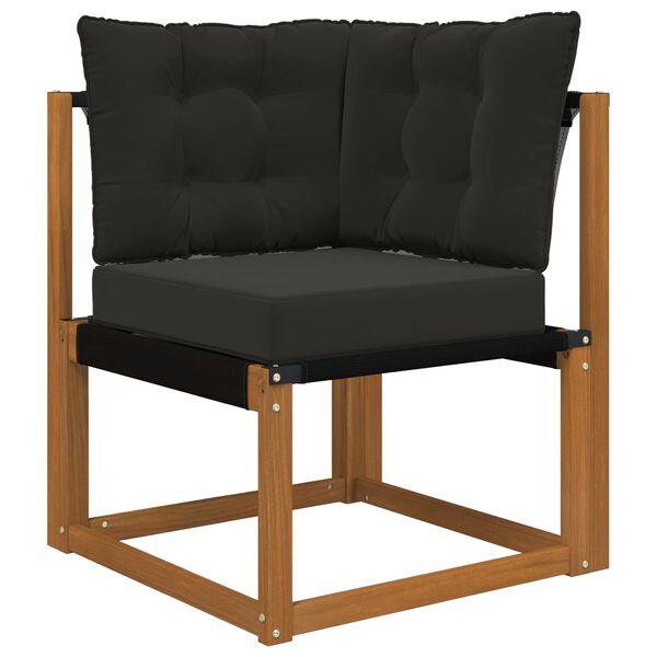 vidaXL Sofakissen f&uuml;r drau&szlig;en 3 pcs Schwarz Polyester