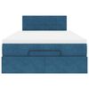vidaXL Ottomane Bett mit Matratze & LEDs Dunkelblau 120x190 cm Samt