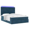 vidaXL Ottoman-Bett mit Matratzen & LEDs Dunkelblau 140x190 cm Samt
