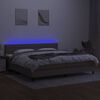 vidaXL Boxspringbett mit Matratze & LED Taupe 200x200 cm Stoff
