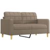 vidaXL 2-Sitzer-Sofa mit Kissen Taupe 140 cm Stoff