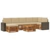 vidaXL Outdoor-Sofagarnitur 8 stk. 8-Sitzer Natur und Beige