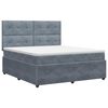 vidaXL Boxspringbett mit Matratze Dunkelgrau 180 x 200 cm Samt