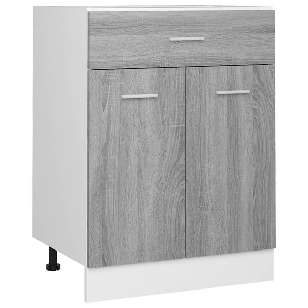 vidaXL Unterschrank mit Schublade Lyon Grau Sonoma 60x46x81,5 cm