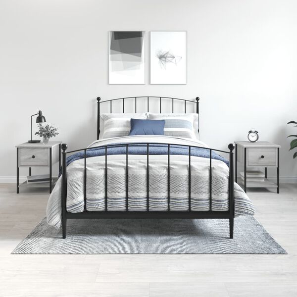 vidaXL Nachttische 2 Stk. Grau Sonoma 34x35,5x45 cm Holzwerkstoff