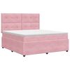 vidaXL Boxspringbett mit Matratze mit Kopfteil Rosa 140 x 190 cm Samt