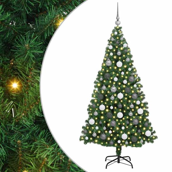 vidaXL K&uuml;nstlicher Weihnachtsbaum mit 300 LEDs mit St&auml;nder Gr&uuml;n 180 cm