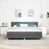 vidaXL LED Boxspringbett mit Matratze Dunkelgrau 180 x 200 cm Stoff