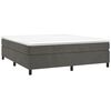 vidaXL Boxspringbett mit Matratze Dunkelgrau 200x200 cm Samt
