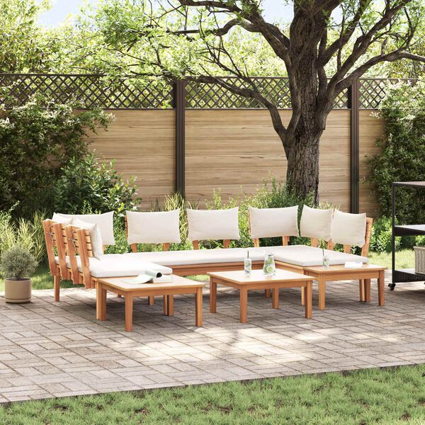 vidaXL Gartensofa-set 4 pcs Braun und Creme