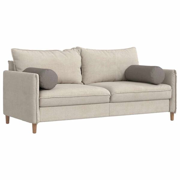 vidaXL Bolsterkissen 2 Stück Taupe Ø 25 x 70 cm Stoff