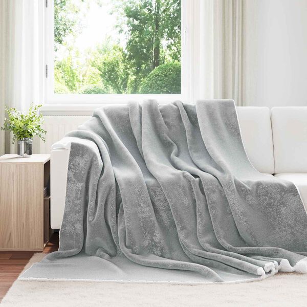vidaXL &Uuml;berwurfdecke Grau 240 x 270 cm Fleece