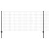vidaXL Euro-Zaun mit Pfosten 10 x 1 m PVC-beschichteter Stahl Grau
