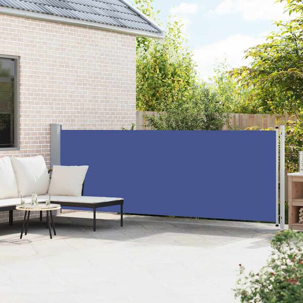 vidaXL Seitenmarkise Ausziehbar 140x600 cm Blau