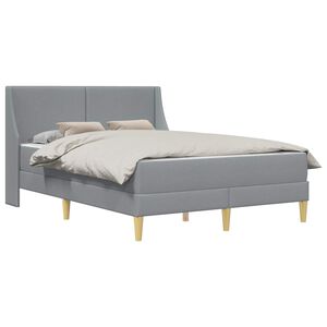 vidaXL Bettgestell mit Matratze Hellgrau 140 x 200 cm Polyester