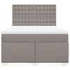 vidaXL Boxspringbett mit Matratze Taupe 140x200 cm Stoff