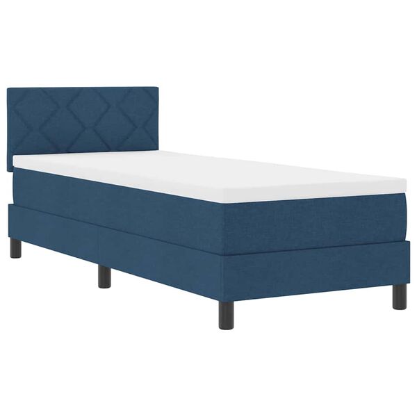 vidaXL Boxspringbett mit Matratze mit LED Blau 80 x 200 cm Stoff