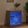 vidaXL Sideboard mit LED-Leuchten Betongrau 60,5x37x67 cm