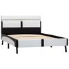 vidaXL Bettgestell mit LED Wei&szlig; und Schwarz Kunstleder 90&times;200 cm