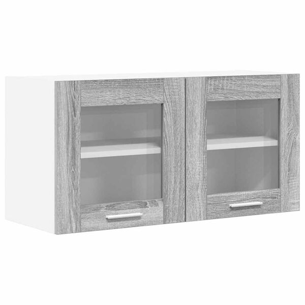vidaXL H&auml;ngeschrank Grau Sonoma und Wei&szlig; 80 x 31 x 40 cm Holzwerkstoff