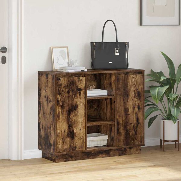 vidaXL Sideboard Ger&auml;ucherte Eiche 90 x 32 x 75 cm Holzwerkstoff