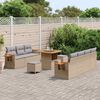 vidaXL Gartensofa-set mit Kissen 13 pcs Beige und Hellgrau Poly-Rattan