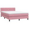 vidaXL Boxspringbett mit Matratze Rosa 140x220 cm Samt