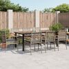 vidaXL 9-tlg. Garten-Essgruppe mit Kissen Grau Poly Rattan