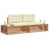 vidaXL Outdoor-Sofagarnitur mit Kissen 2 St&uuml;ck Natur und Creme